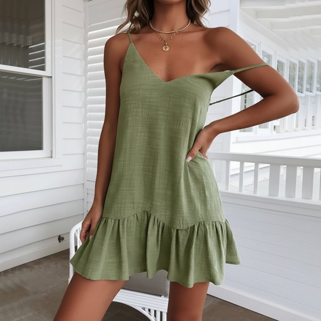 Women's V-Neck Mini Slip Dress