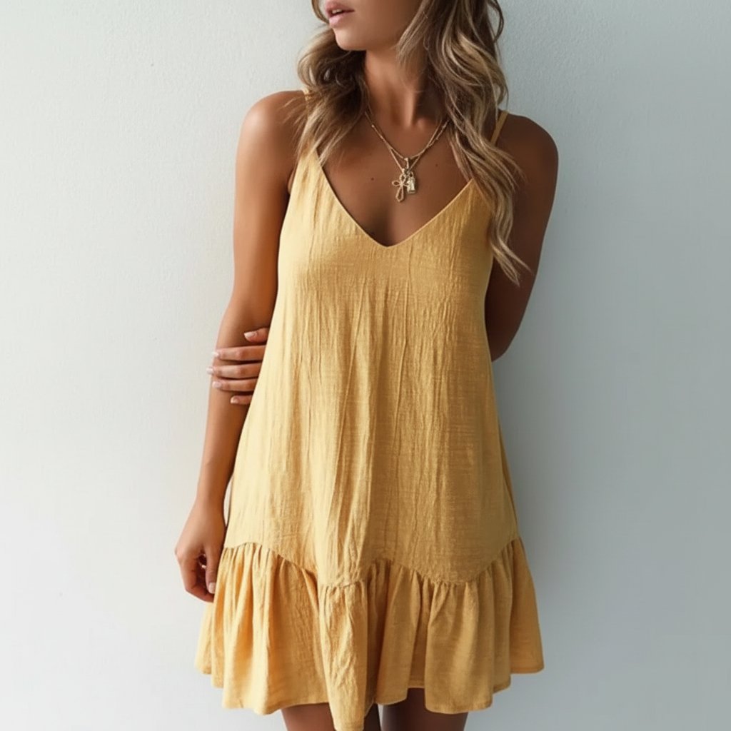 Women's V-Neck Mini Slip Dress