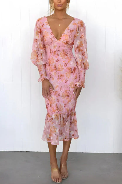 Floral Wedding Guest Midi Dress