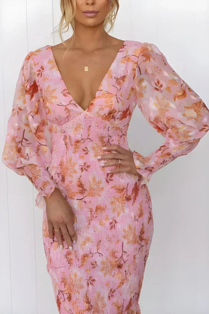 Floral Wedding Guest Midi Dress
