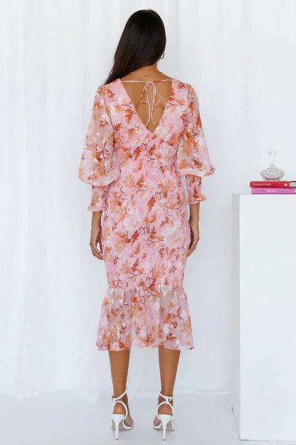 Floral Wedding Guest Midi Dress