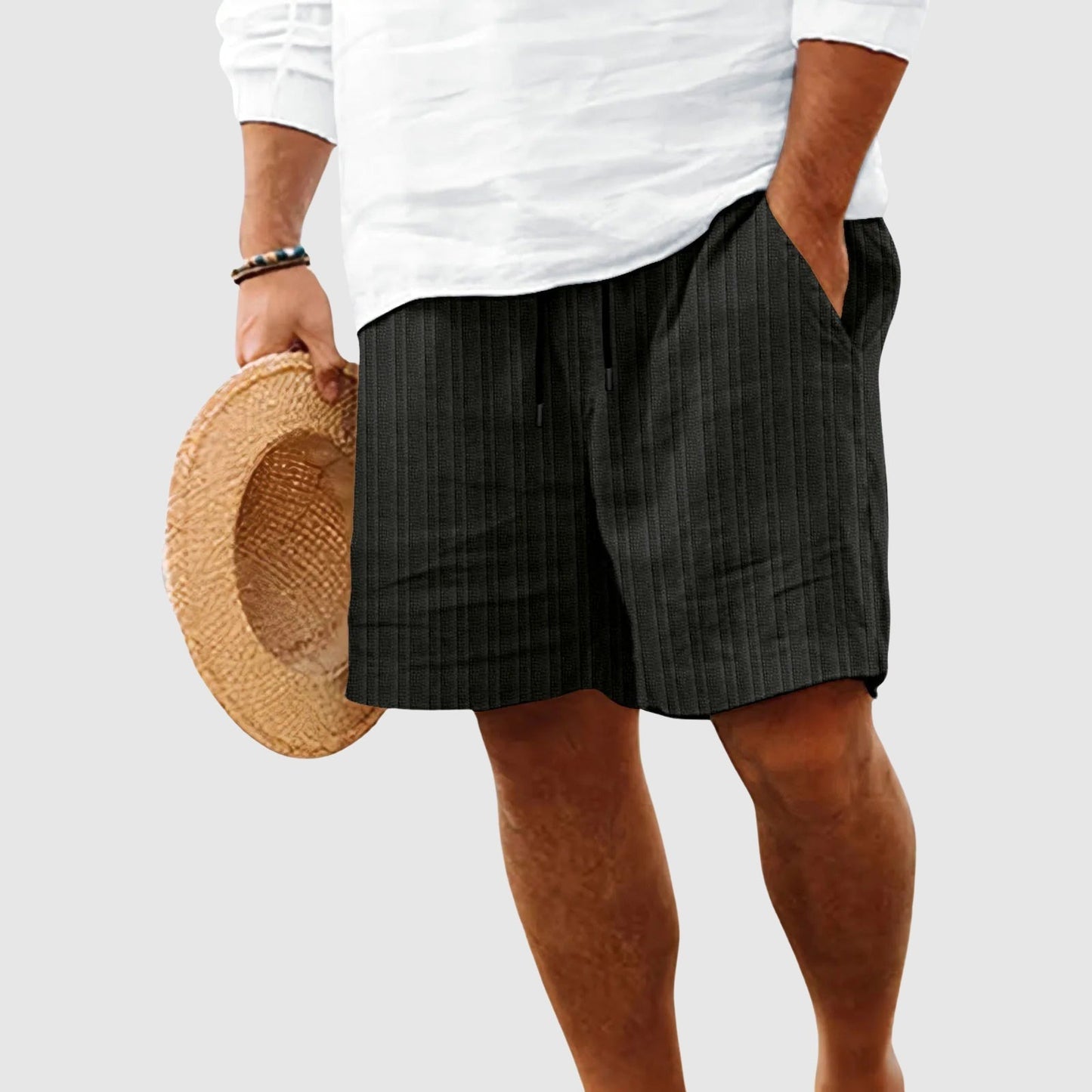 Casual Knee Length Shorts - Black