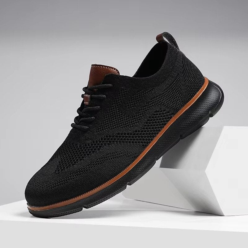 Men's Knit Derby Sneakers - Black