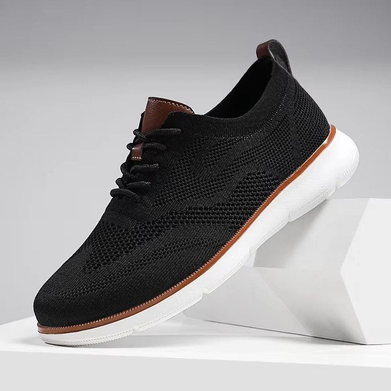 Men's Knit Derby Sneakers - Black White