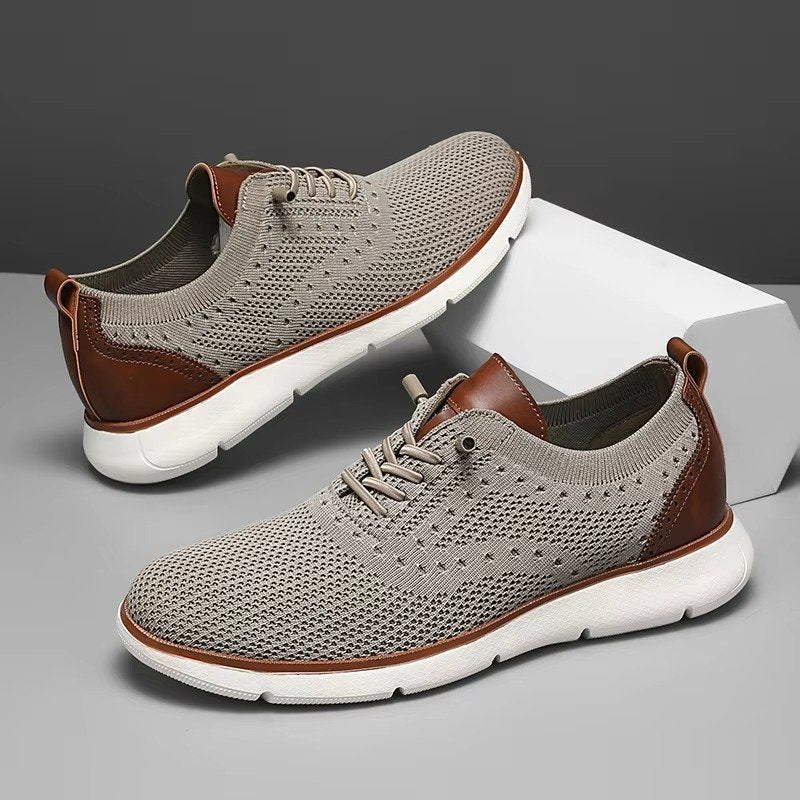 Men's Knit Derby Sneakers - Khaki01