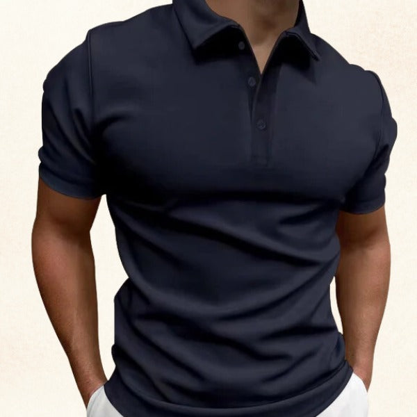 Short Sleeve Polo Shirt - Navy Blue