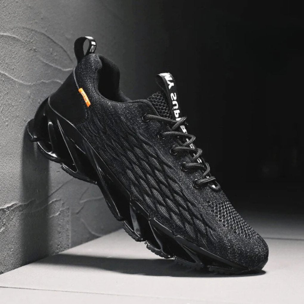 Men's Knit Running Sneakers - Black