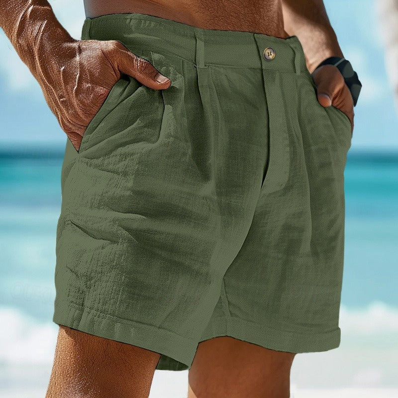 Casual Pleated Shorts - Green