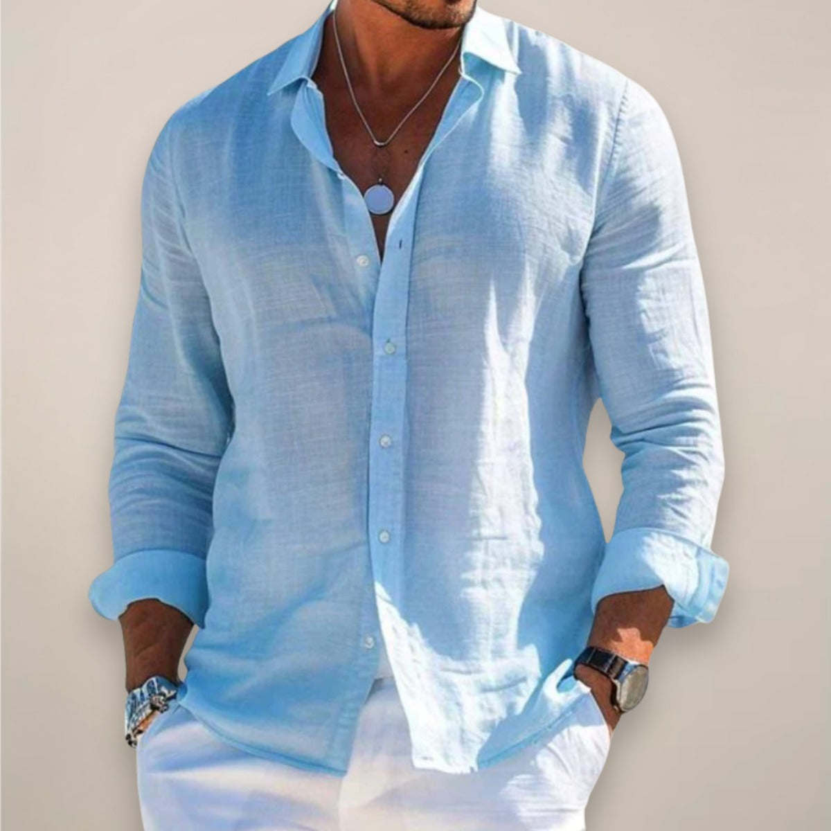 Long Sleeve Casual Shirt - Blue
