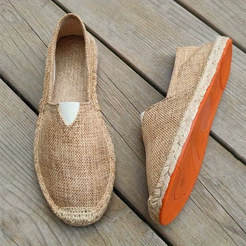 Unisex Espadrille Flats - Brown