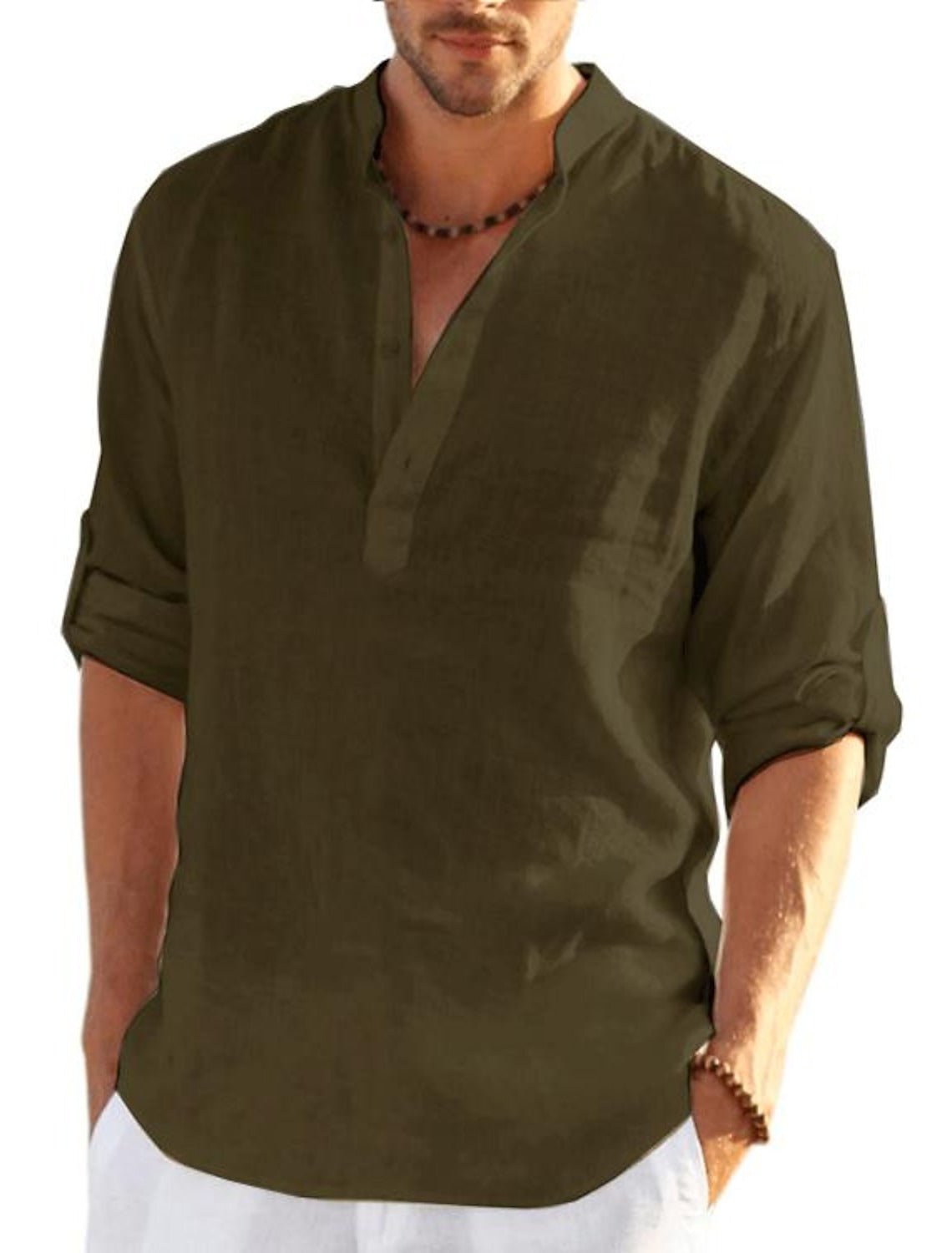 Men's Beach Shirt - Army Green