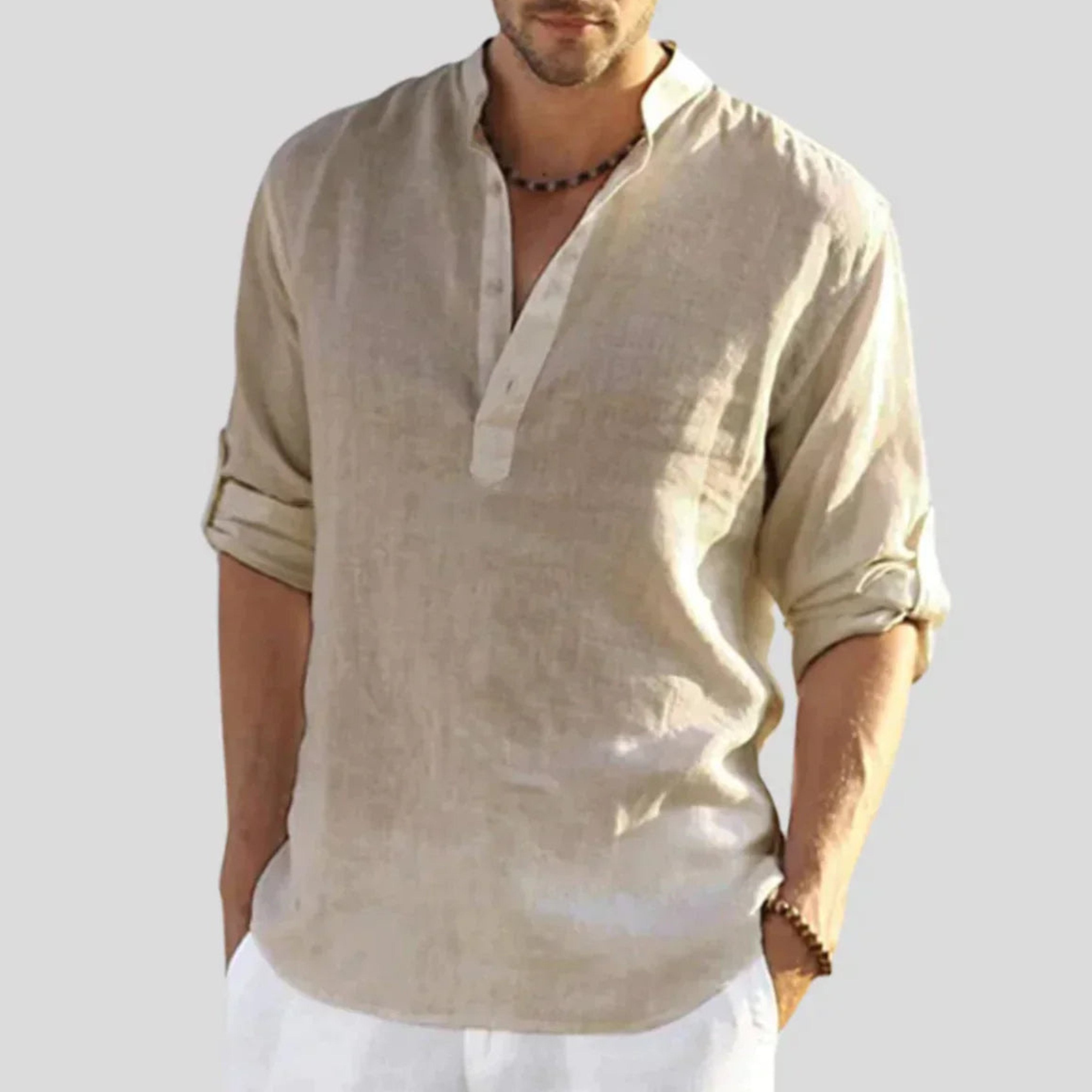 Men's Beach Shirt - Beige