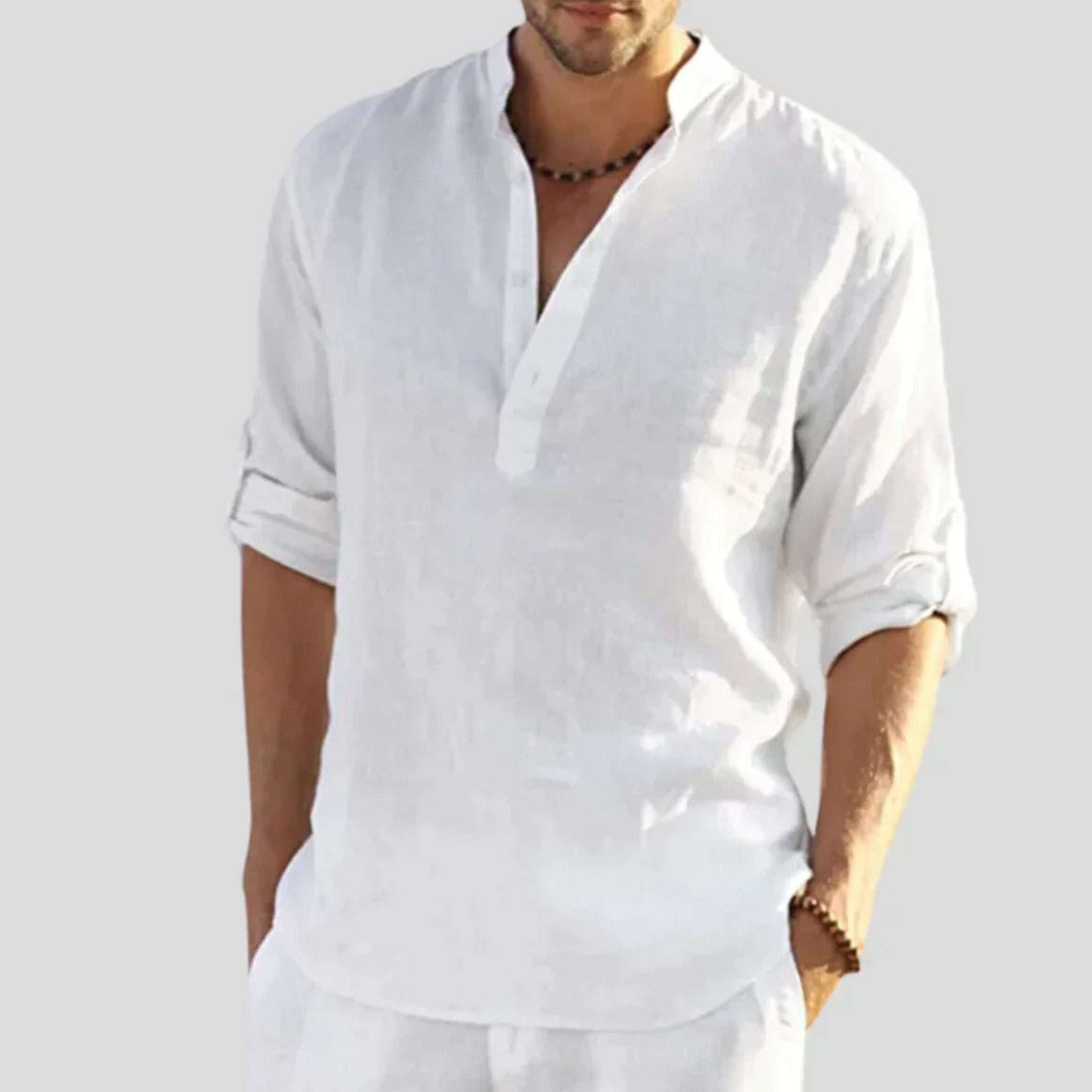 Men's Beach Shirt - White
