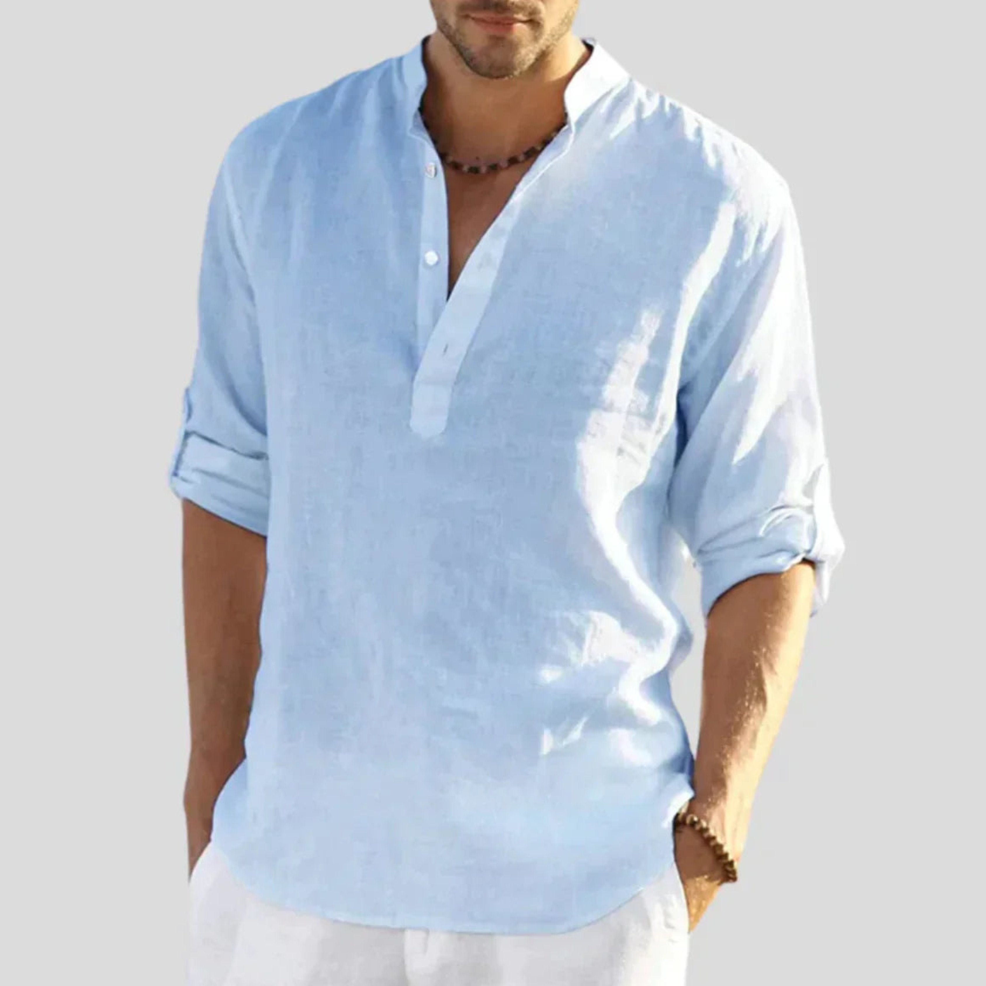 Men's Beach Shirt - Light Blue