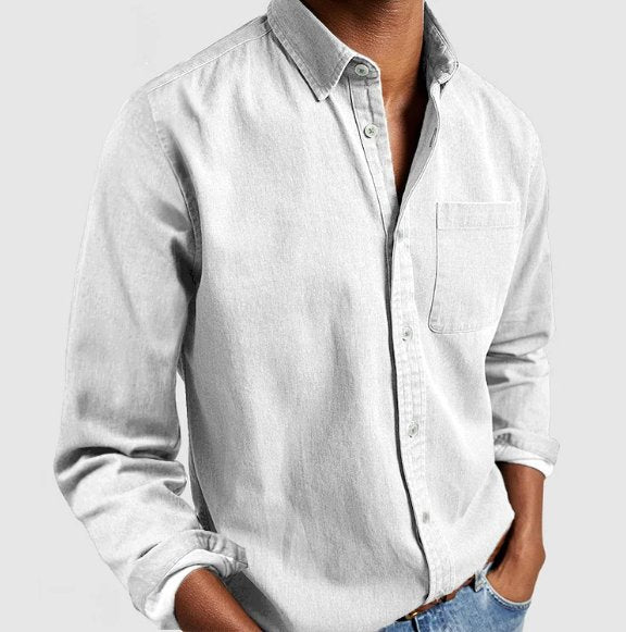 Men's Denim Shirt - White