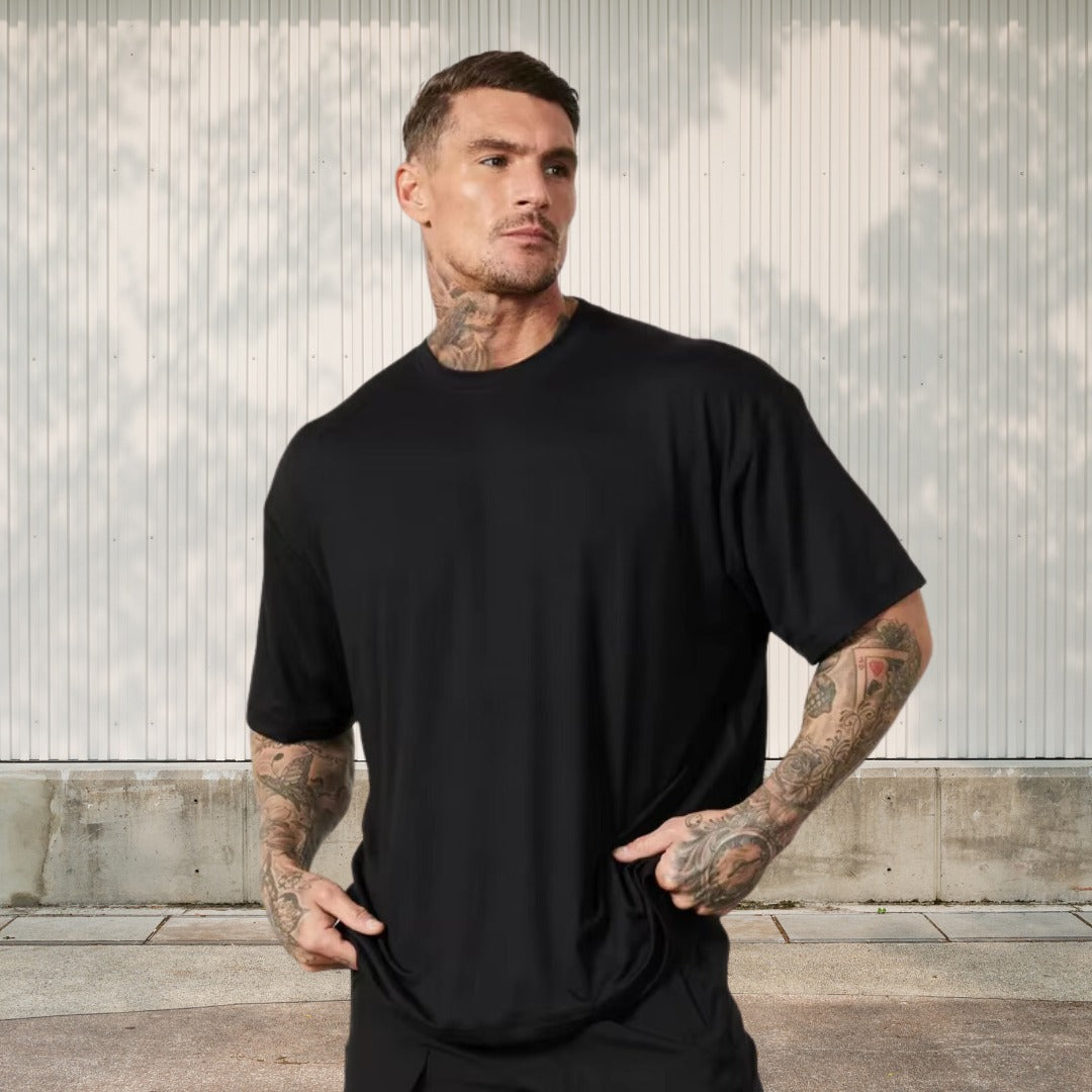 Oversized Crew Neck T Shirt - Black