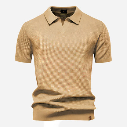 Short Sleeve Polo Shirt - Beige