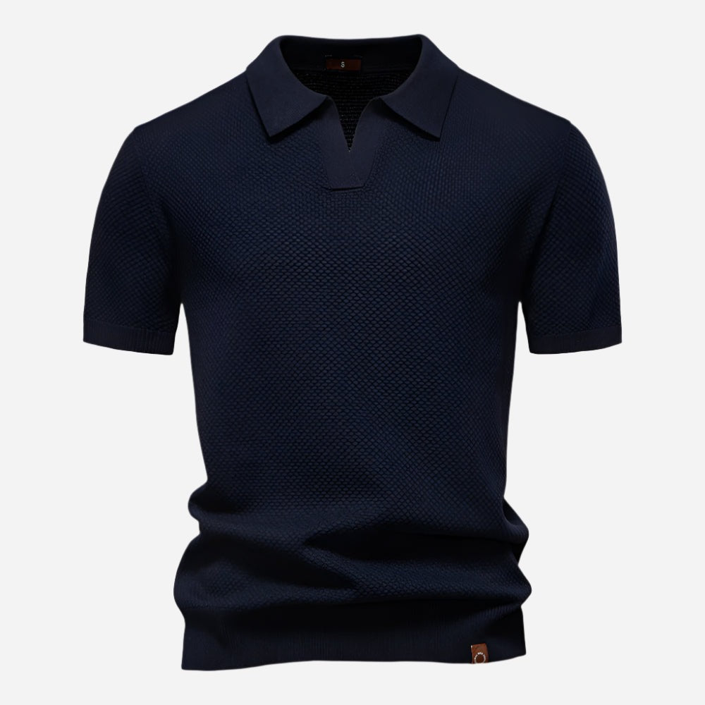 Short Sleeve Polo Shirt - Navy Blue