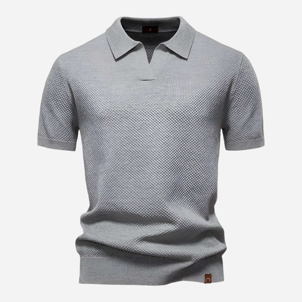 Short Sleeve Polo Shirt - Light Grey