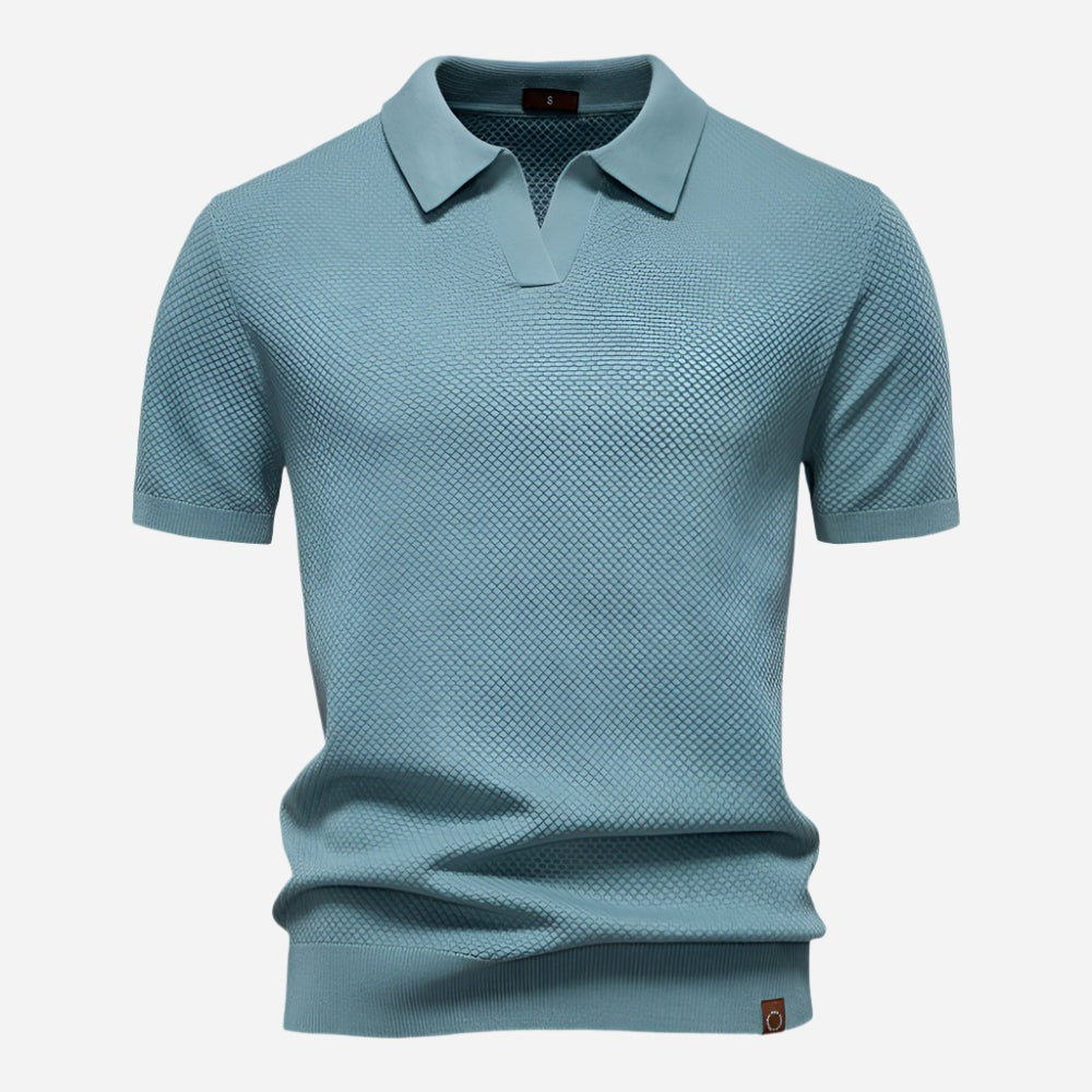 Short Sleeve Polo Shirt - Blue