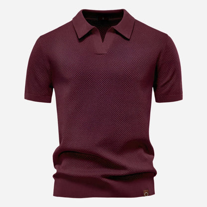 Short Sleeve Polo Shirt - Wine Red