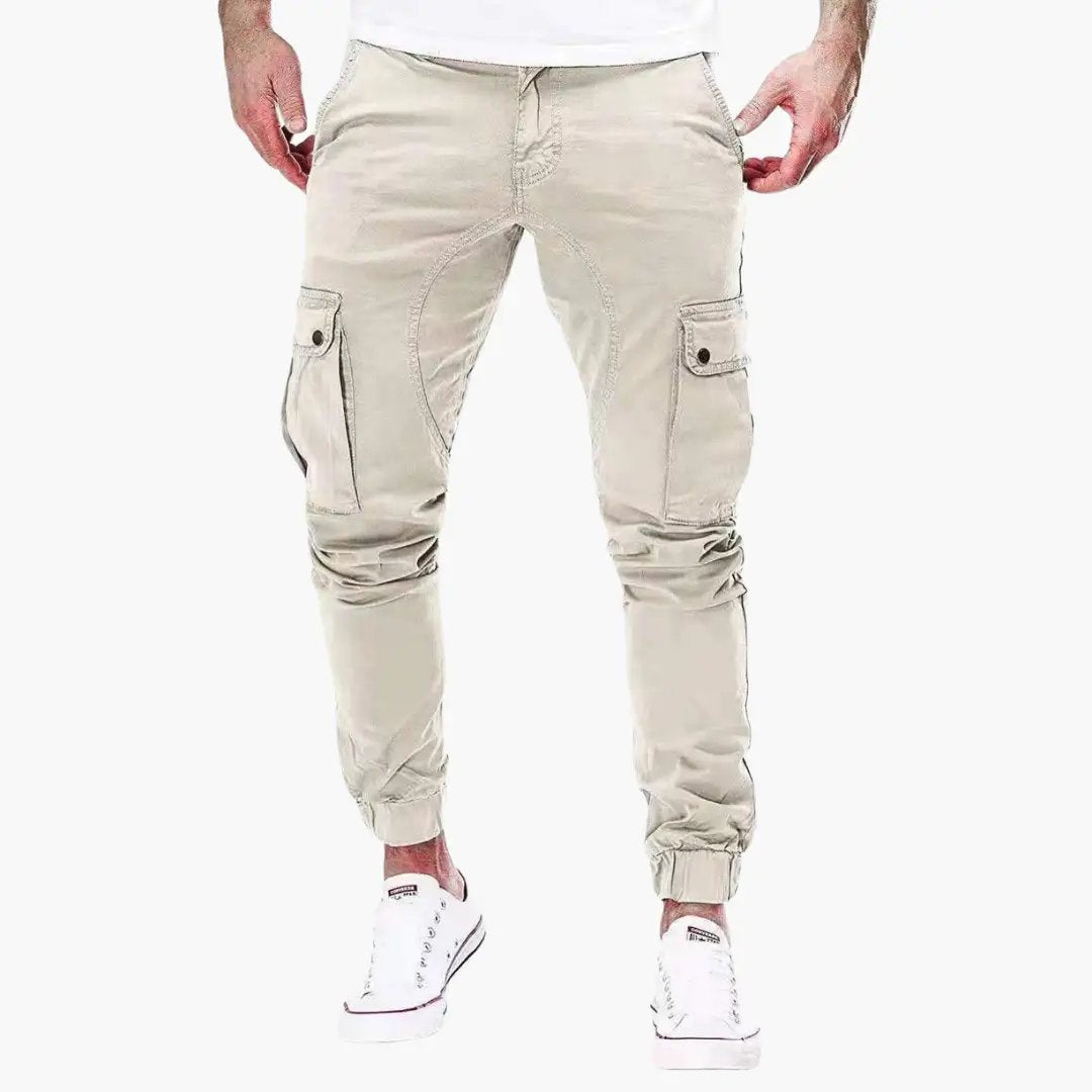 Men's Slim Cargo Joggers - White