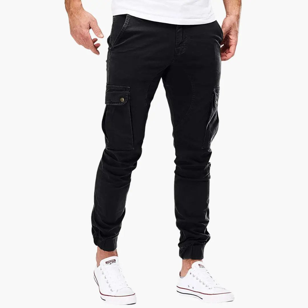Men's Slim Cargo Joggers - Black