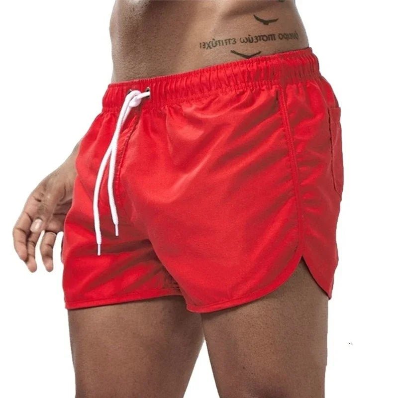 Men's Slim Swim Trunks - Red