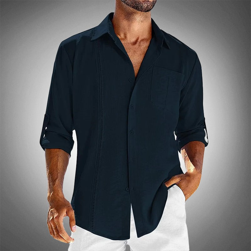 Short Sleeve Summer Shirt - Dark Blue