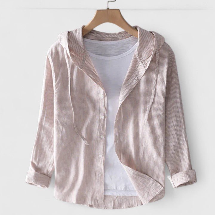 Men's Hooded Shirt - Beige