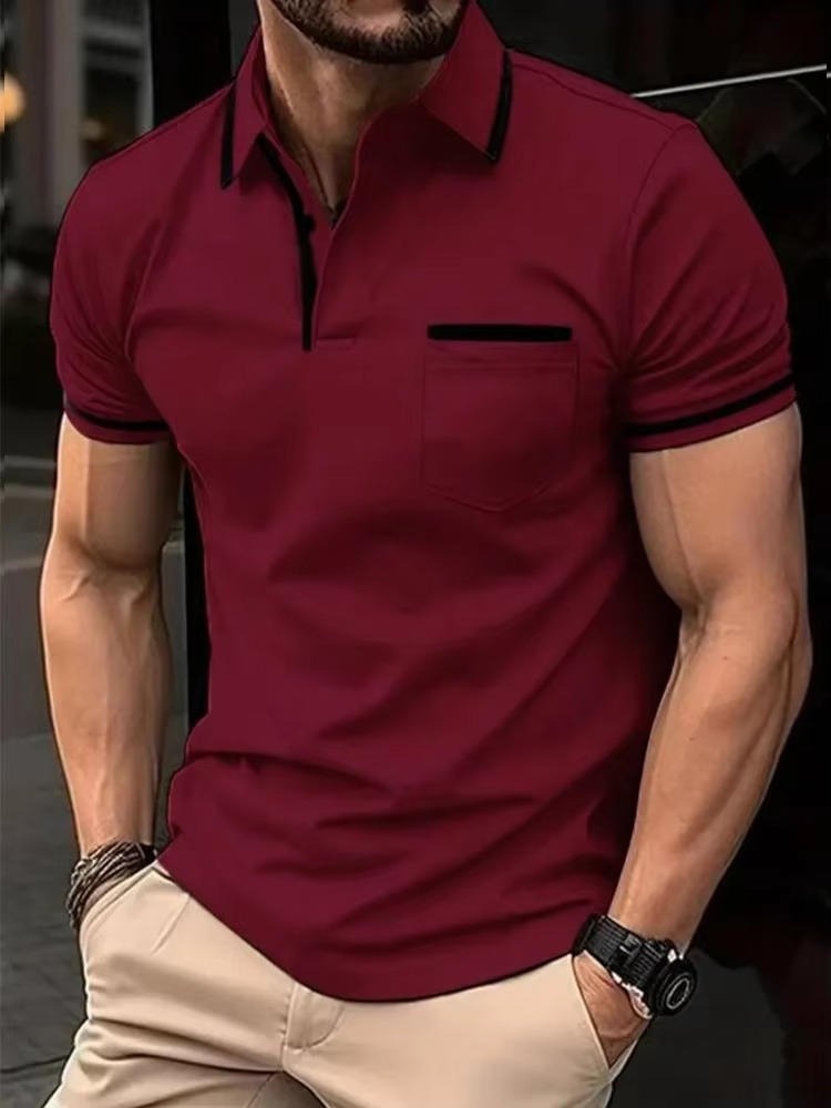 Short Sleeve Polo Shirt - Red