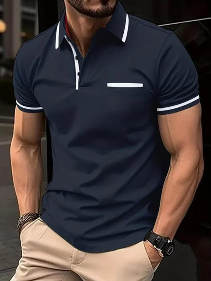 Short Sleeve Polo Shirt - Navy