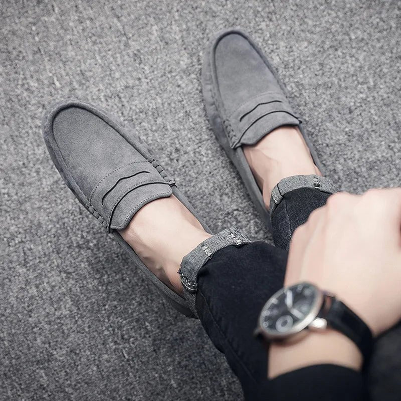 Men's Suede Penny Loafers