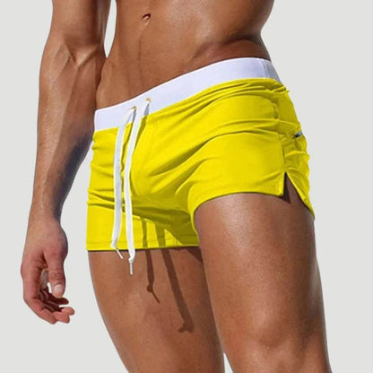Square Cut Swim Trunks - Yellow
