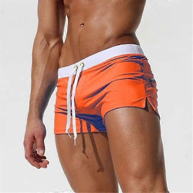 Square Cut Swim Trunks - Orange