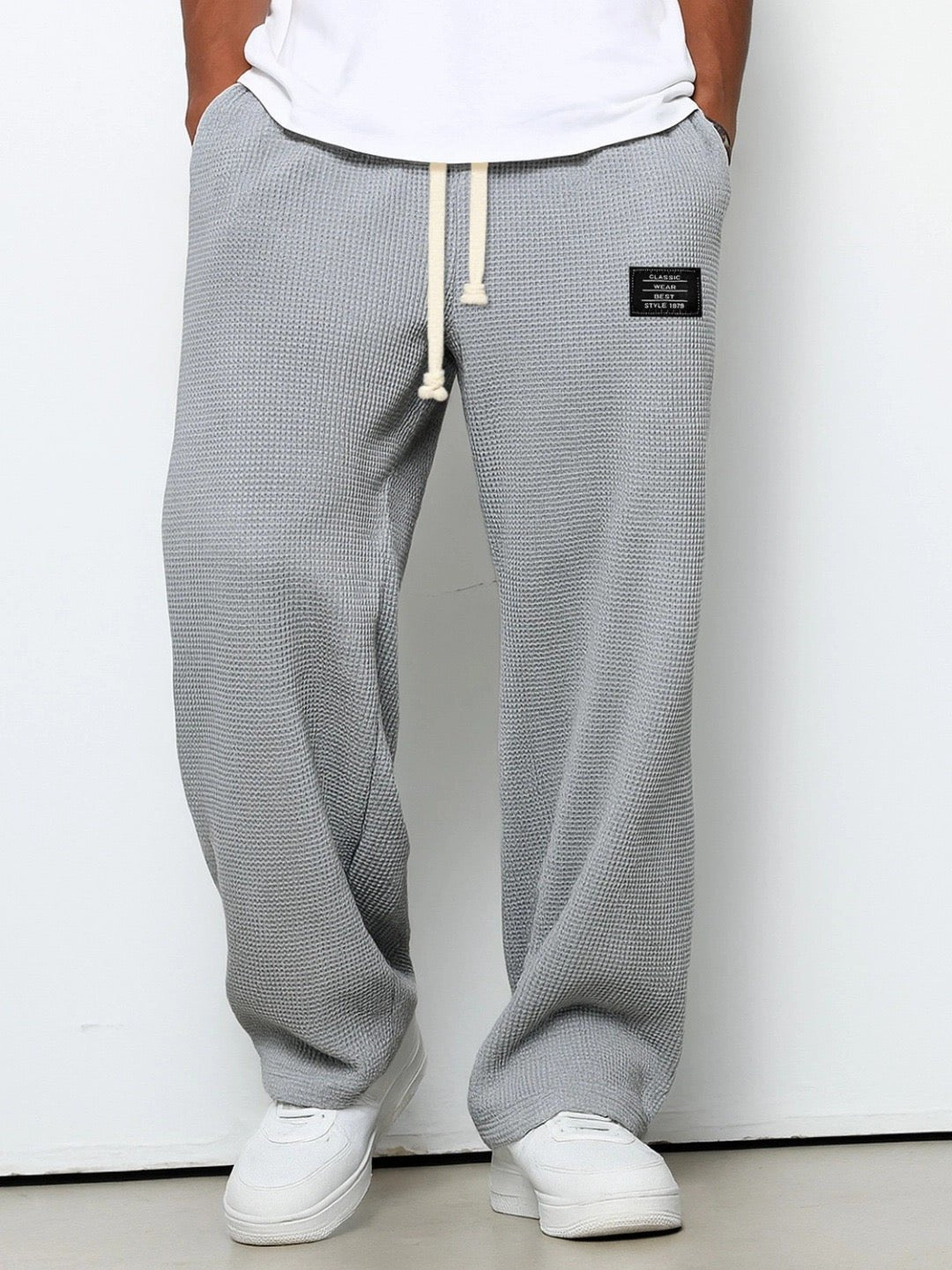 Men's Waffle-Knit Sweatpants - Gray
