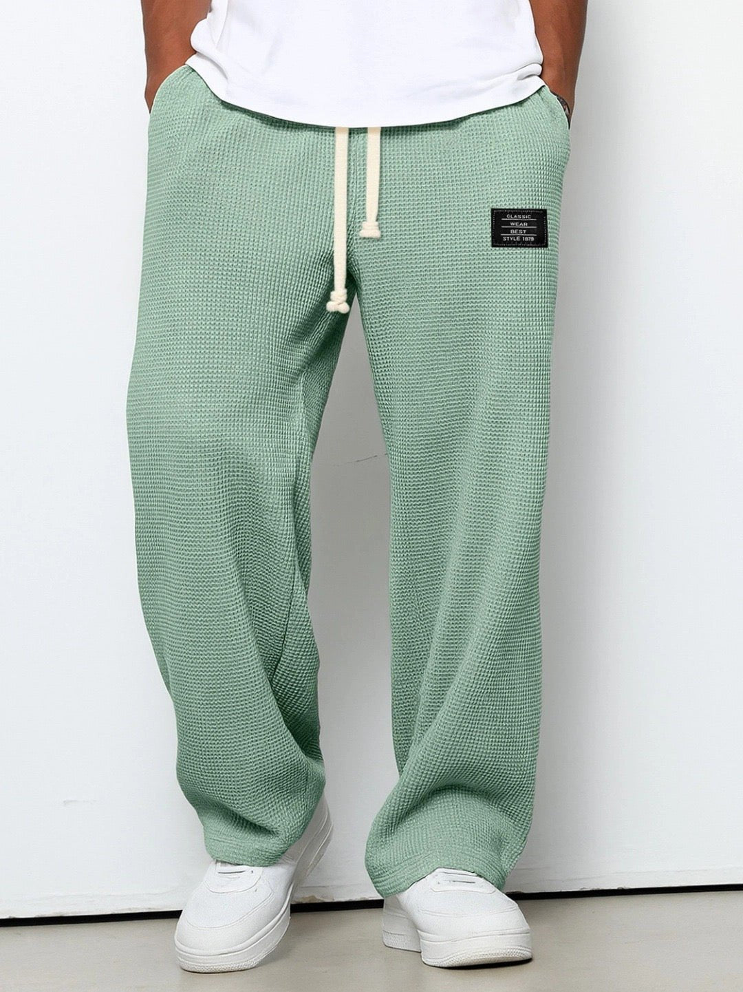 Men's Waffle-Knit Sweatpants - Green