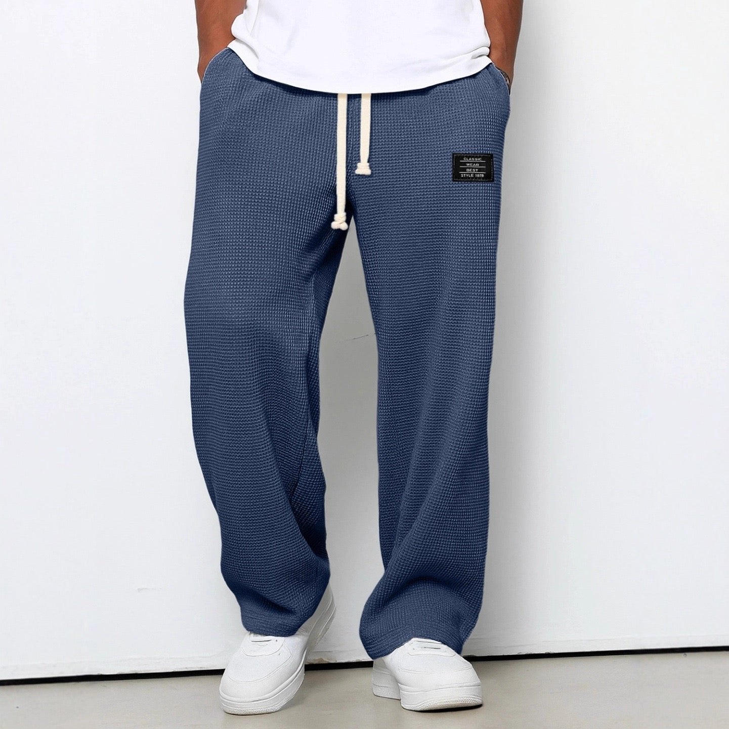 Men's Waffle-Knit Sweatpants - Blue