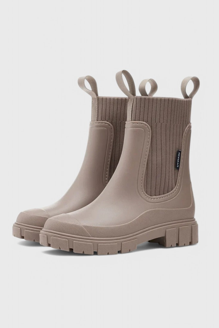 Chelsea Rain Boots - Taupe