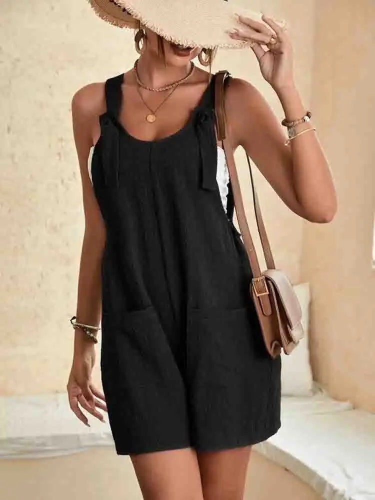 Sleeveless Summer Romper - Black