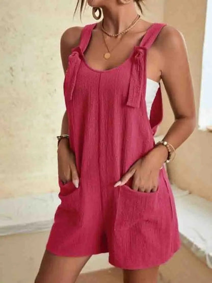 Sleeveless Summer Romper - Pink