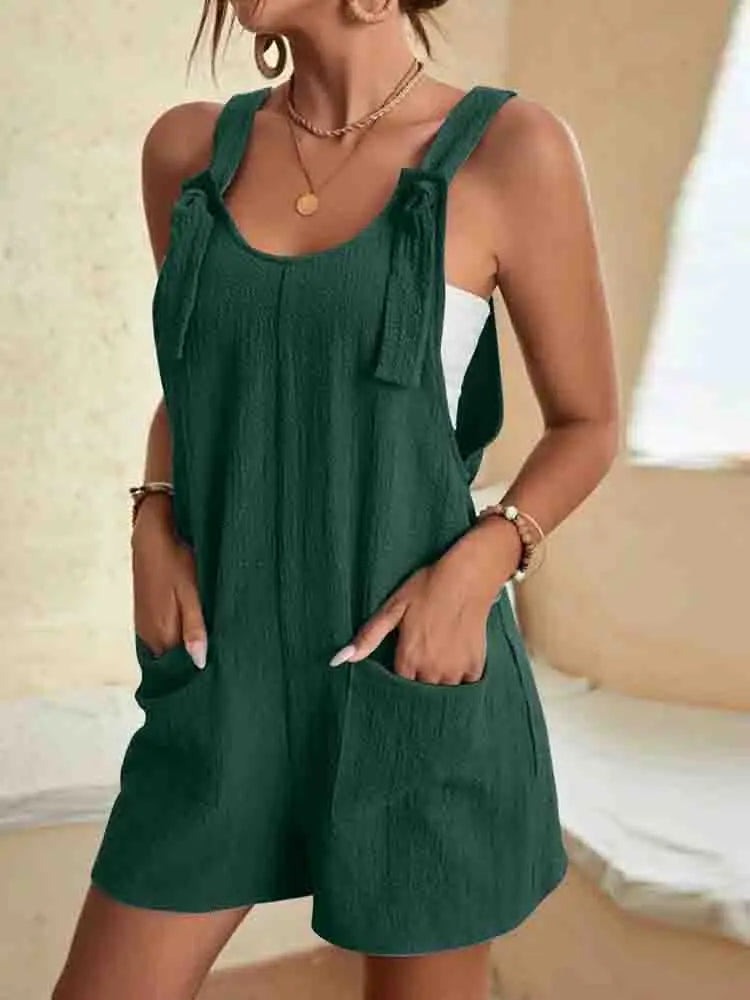 Sleeveless Summer Romper - Green