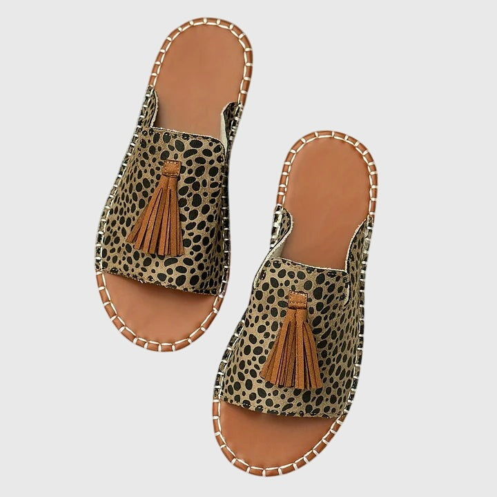 Boho Tassel Slide Sandals