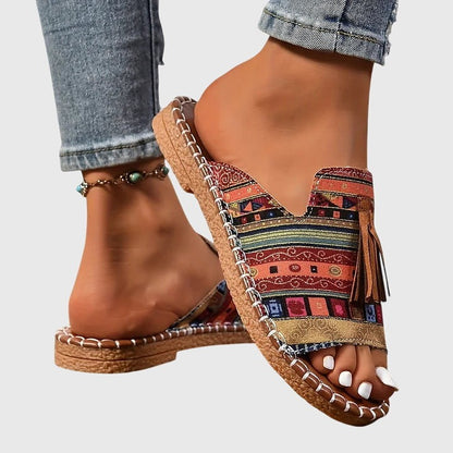 Boho Tassel Slide Sandals