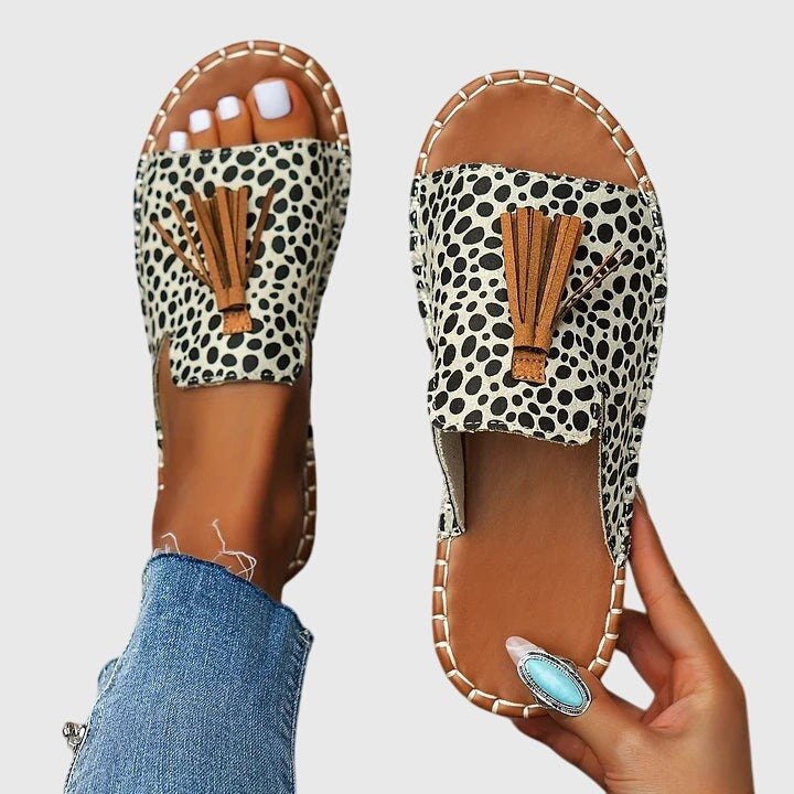 Boho Tassel Slide Sandals