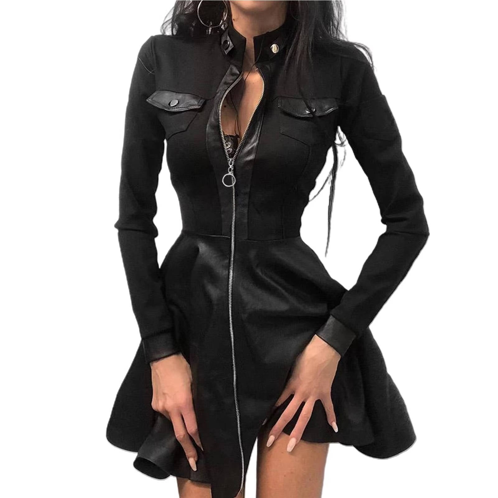 Women's Floral Bodycon Party Dress - Black 2