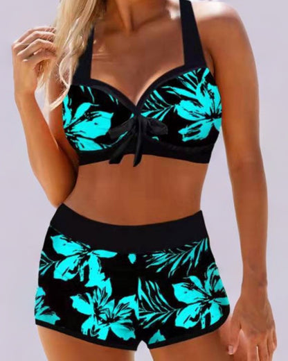 Floral Bikini Two Piece Set - Multicolour