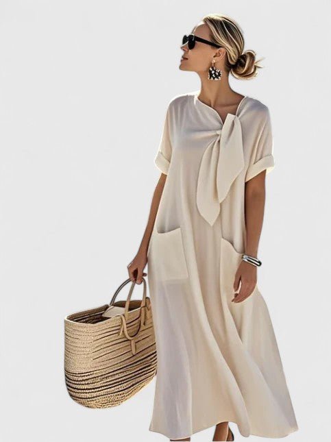 Women's Maxi Shirt Dress - Beige