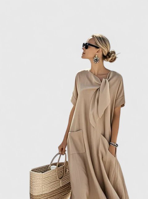Women's Maxi Shirt Dress - Khaki