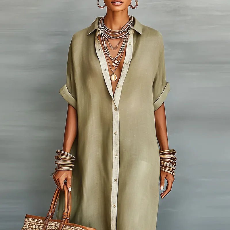 Women's Oversized Maxi Shirt Dress